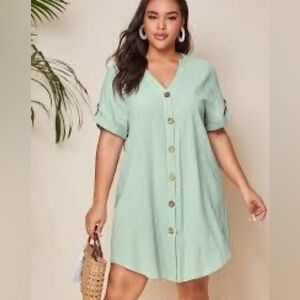 Shein button front dress